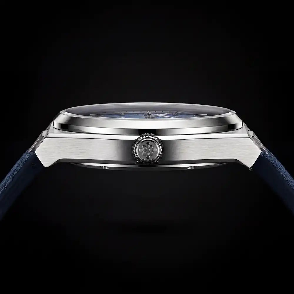 Blue Meteorite watch side view