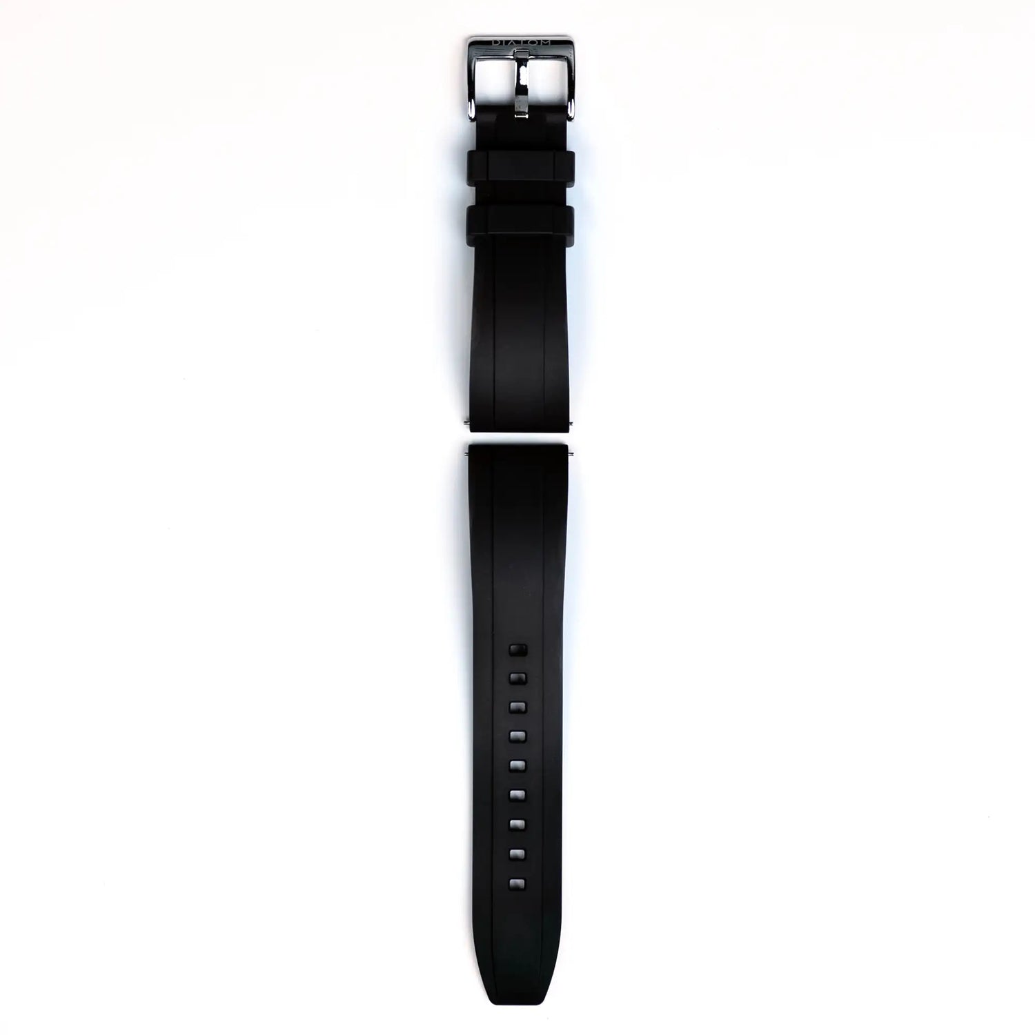 FKM Rubber Strap in dark blue color with metal buckle and adjustable holes for a perfect fit.