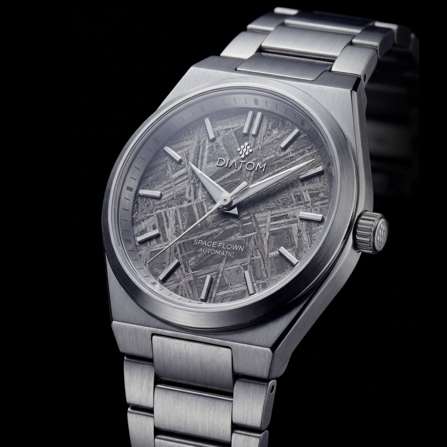 Grey Meteorite Watch with metal strap