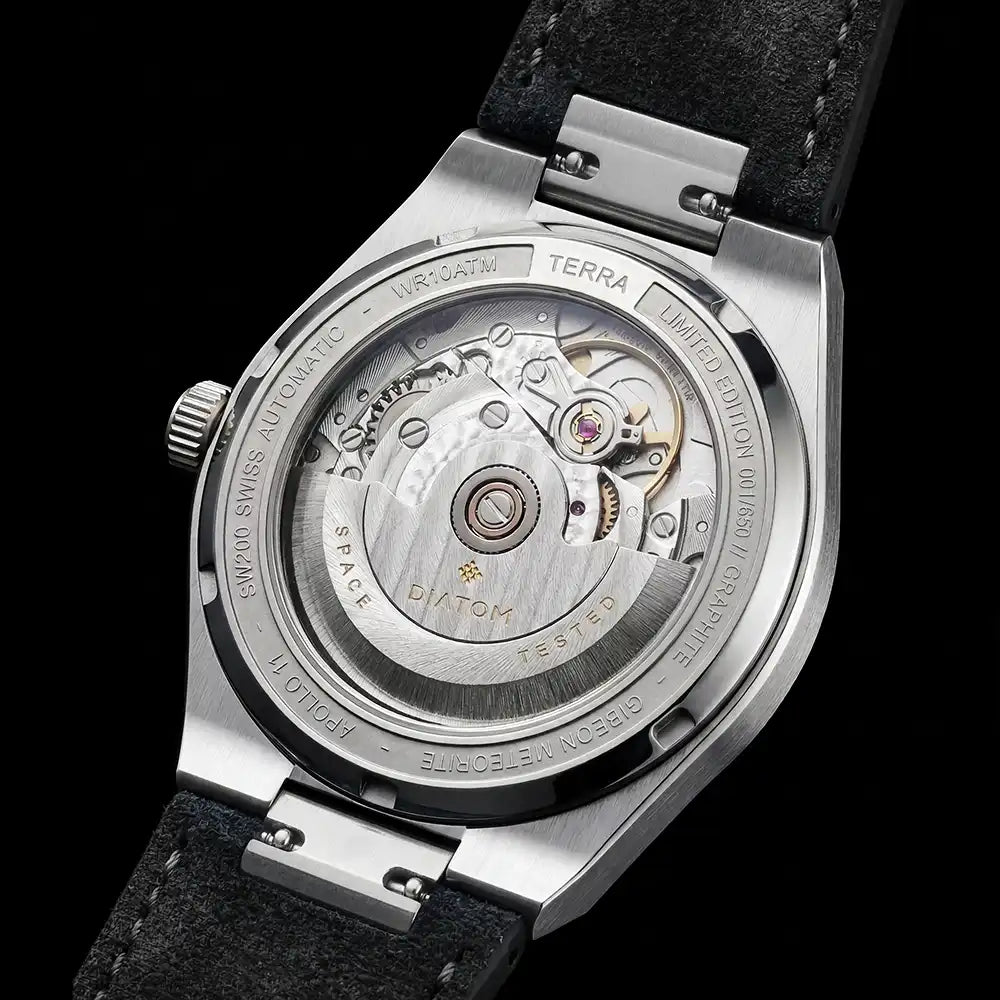 Grey Meteorite Watch back view