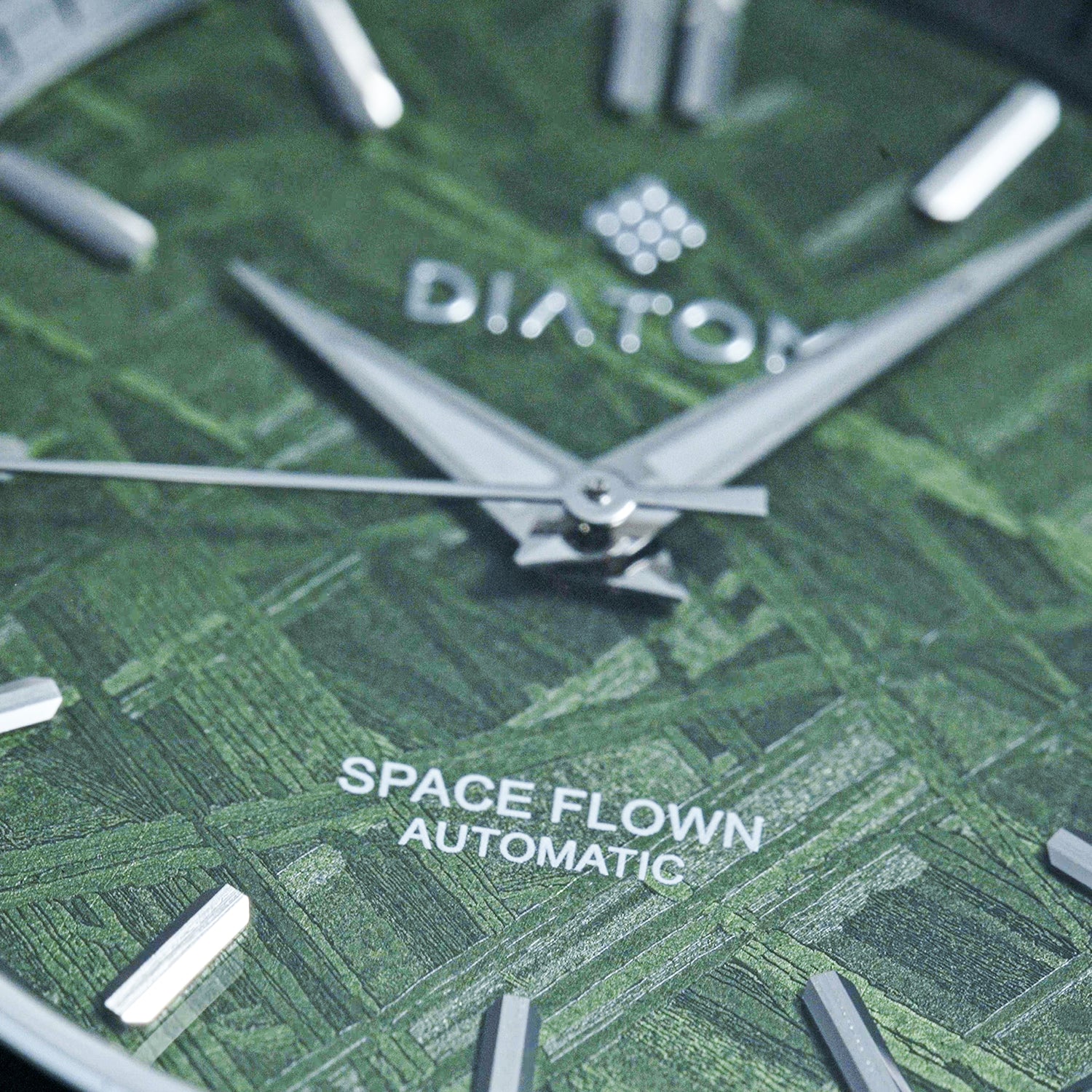 Green Meteorite watch macro shot