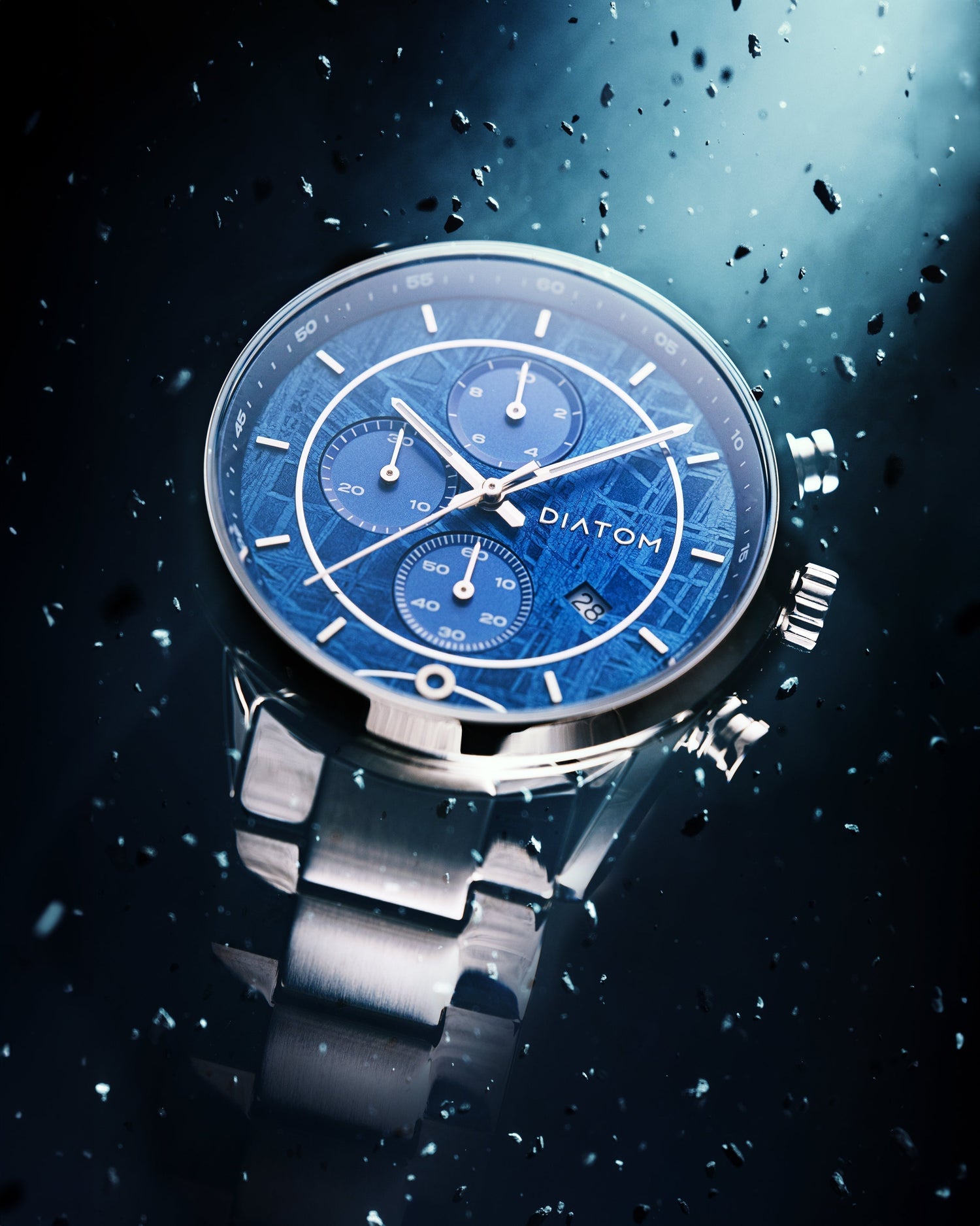 Diatom Full Meteorite Dial Watch with meteorite in background