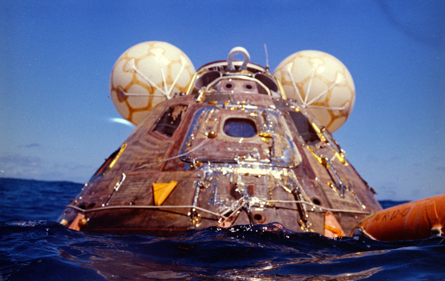 Apollo 11 Command Module at Splashdown