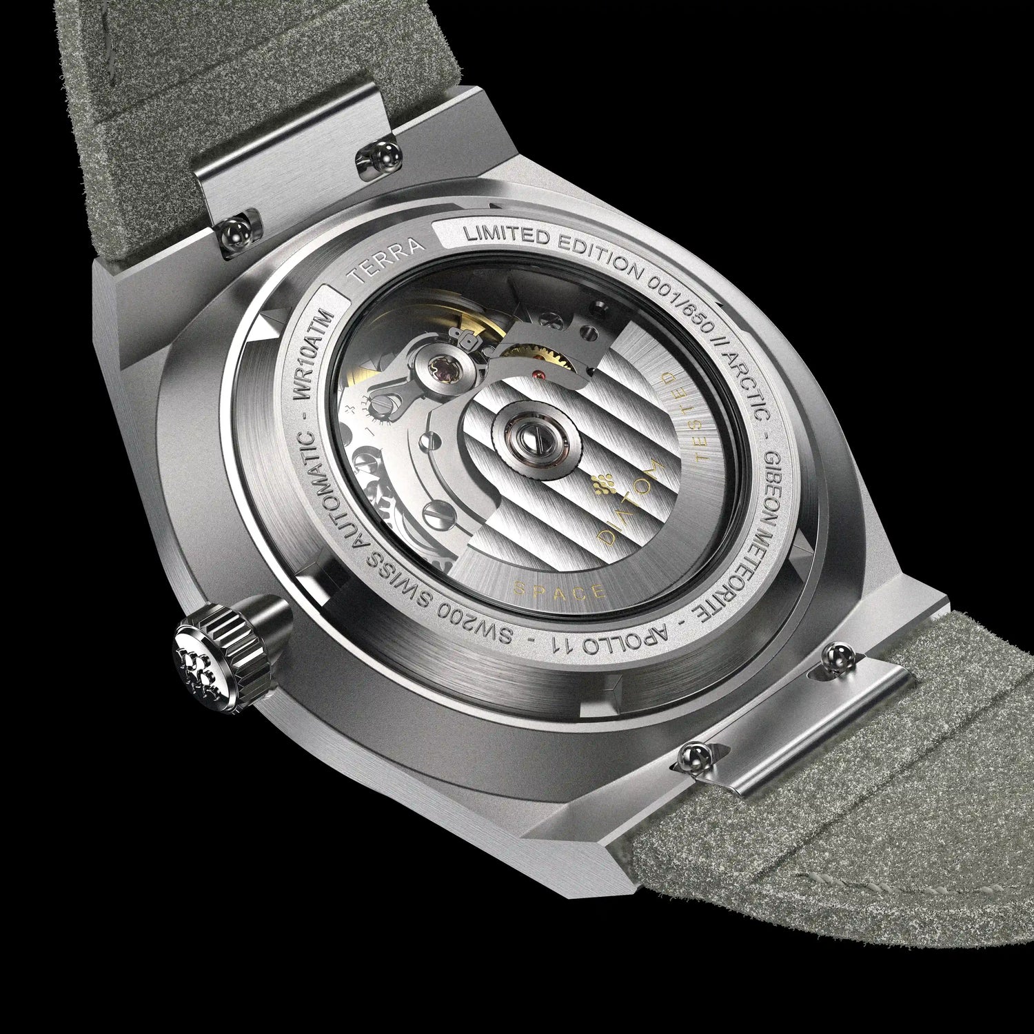 White Meteorite Watch caseback