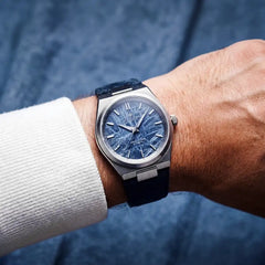 Blue Meteorite watch wrist shot