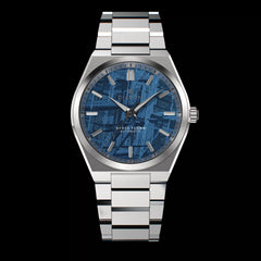 Blue Meteorite Watch with steel strap