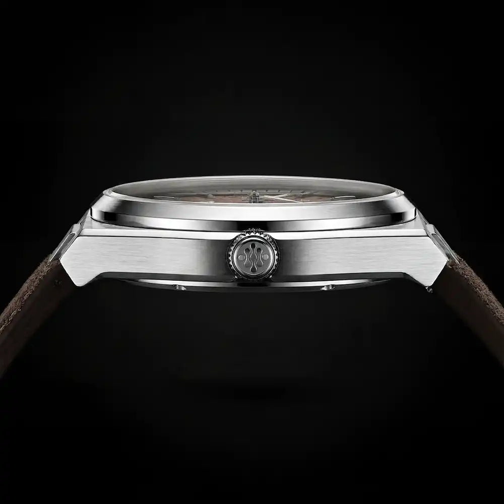 Brown Meteorite Dial Watch side view