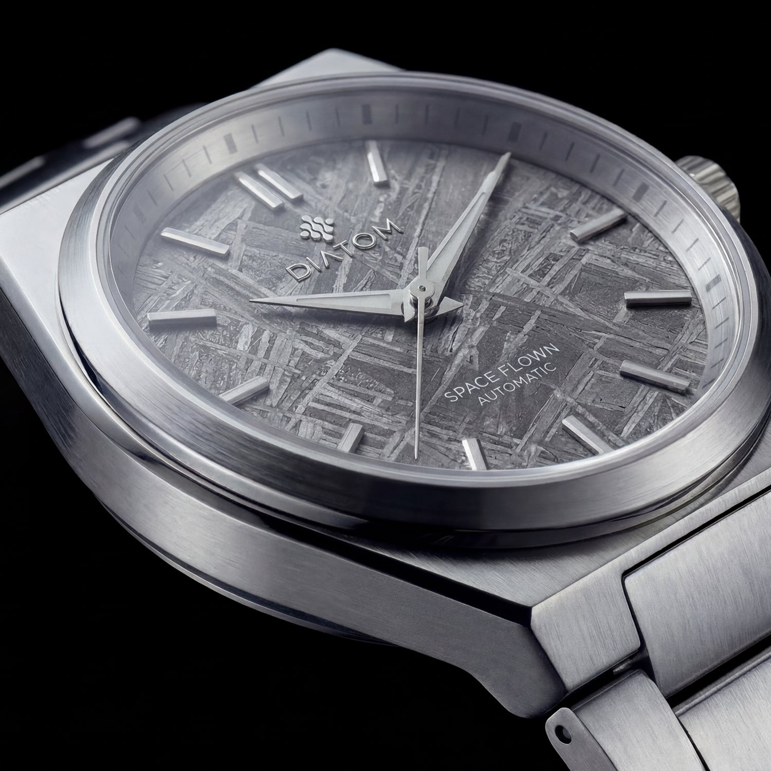 Grey Meteorite Watch with metal strap