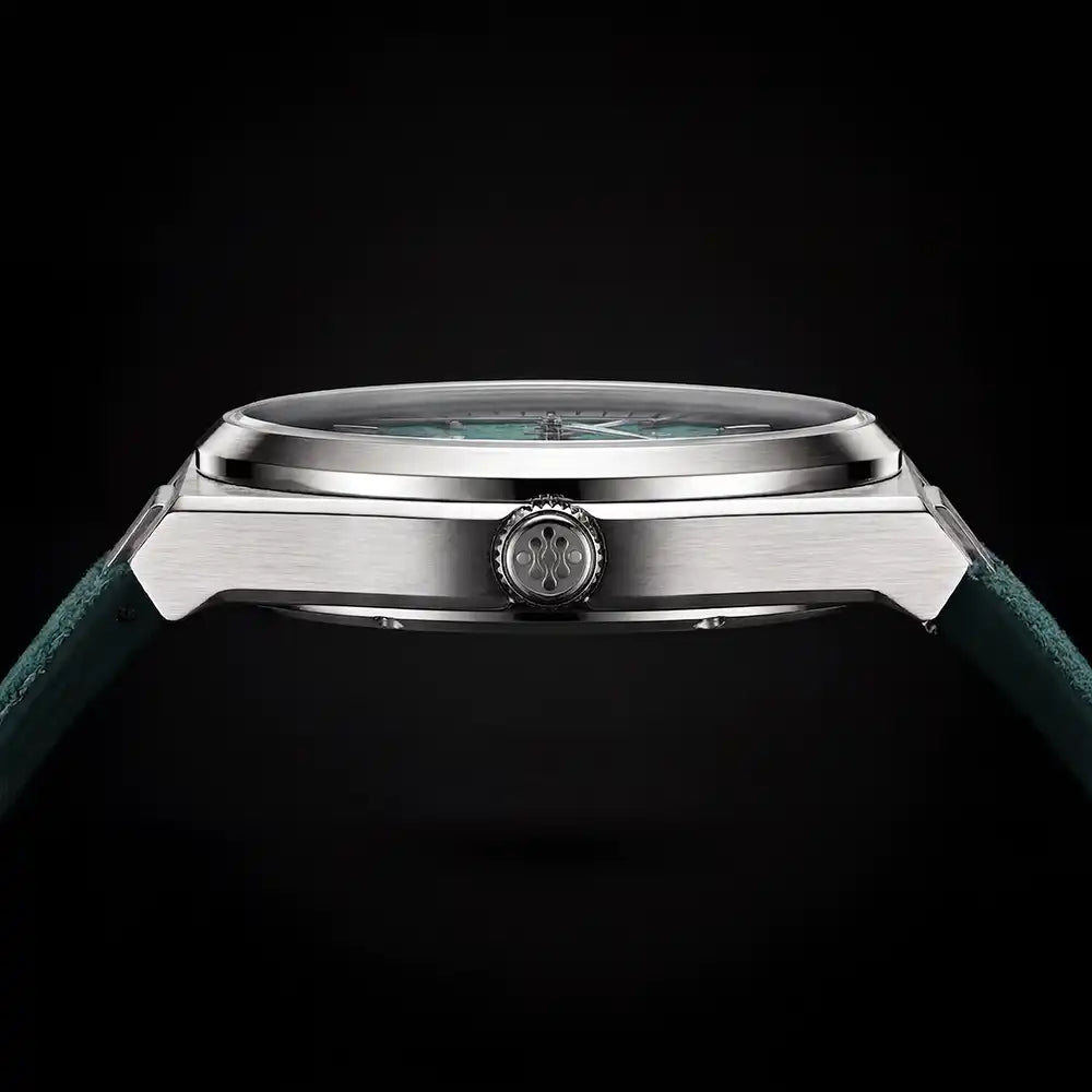 Turqoise Meteorite Watch side view