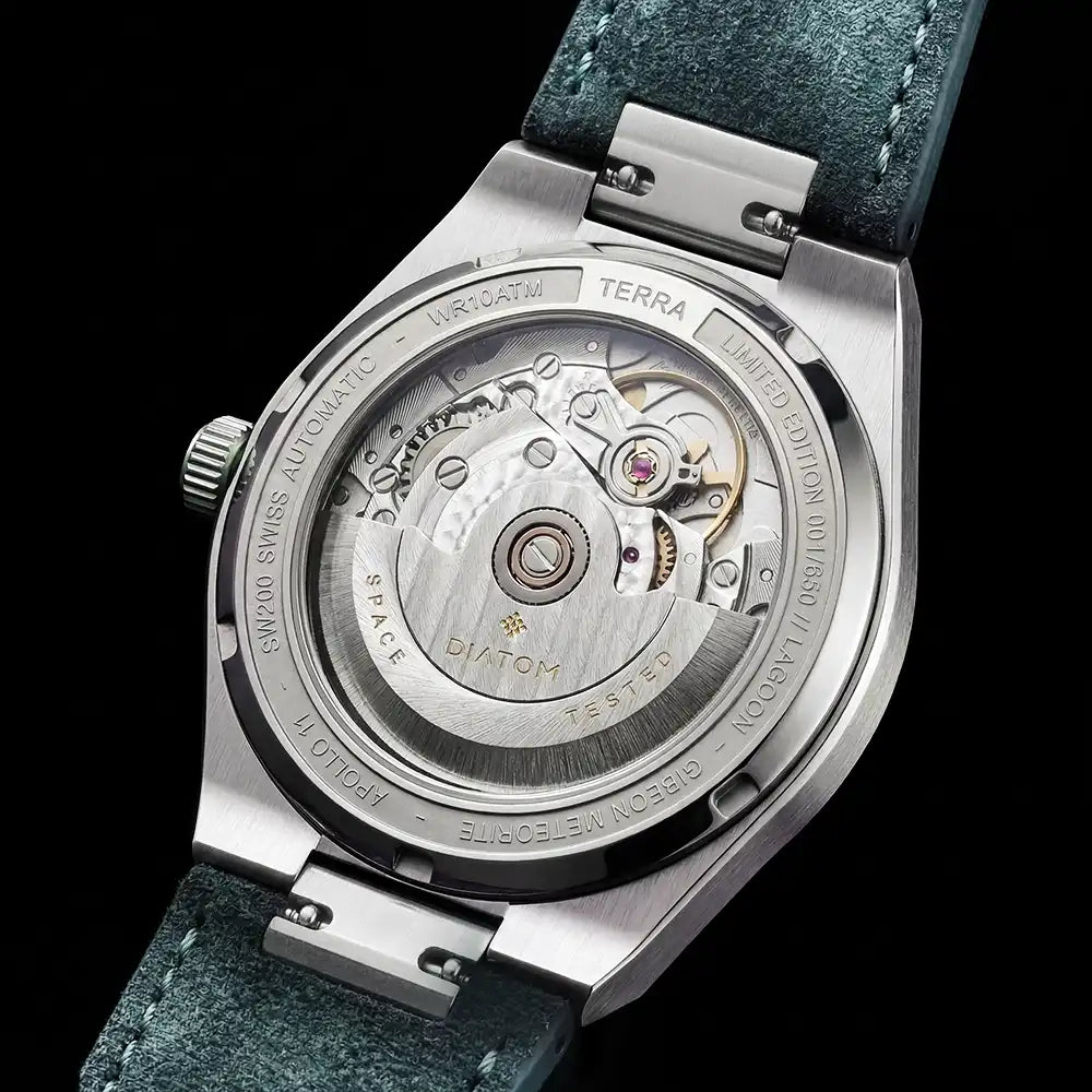 Turqoise Meteorite Watch back view