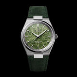 Green Meteorite watch with alcantara strap