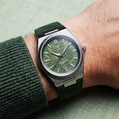 Green Meteorite watch wrist shot 