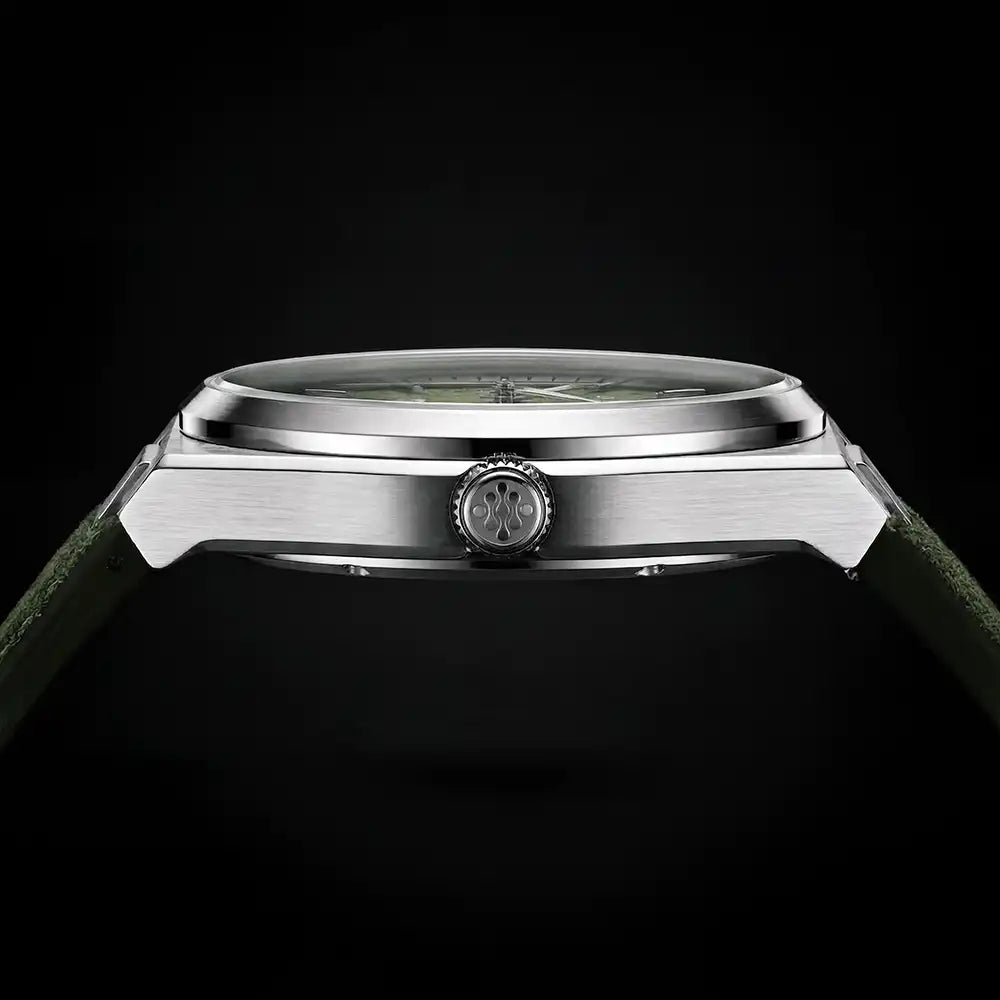 Green Meteorite watch side view